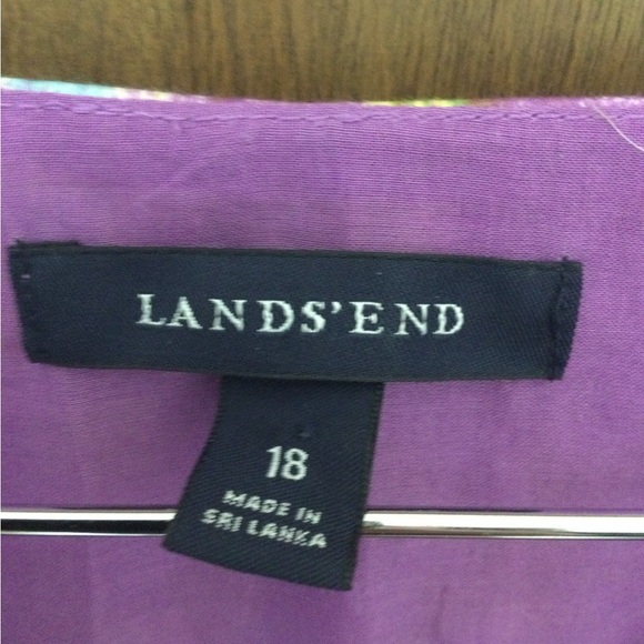 Lands' End 18 Purple Floral Midi Dress w/pockets - Picture 4 of 8